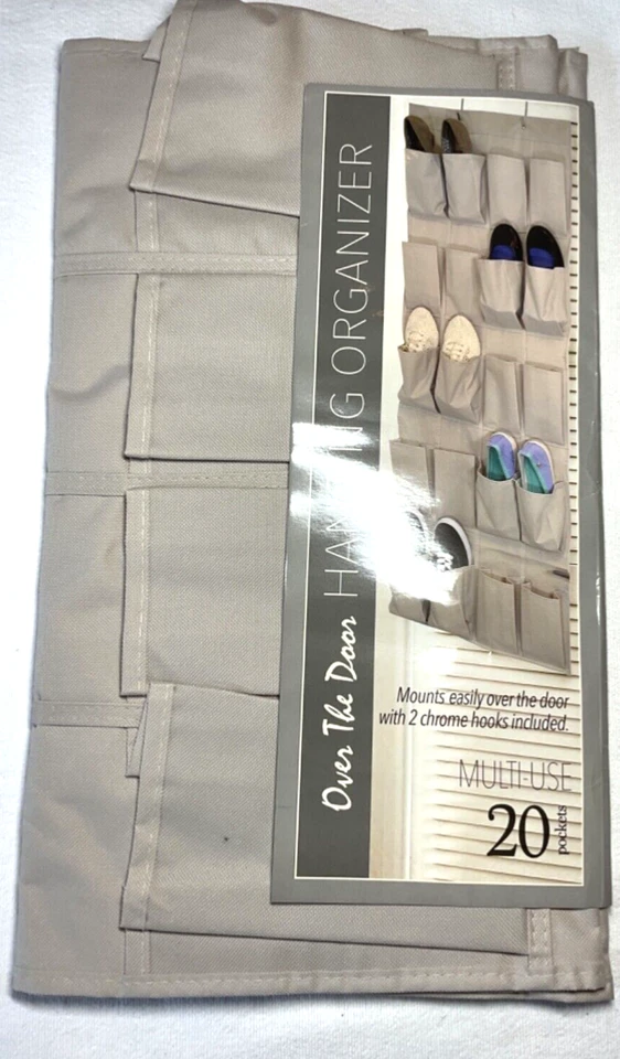 RAYMOND WAITES ORGANIZADOR DE ZAPATOS SOBRE LA PUERTA CAQUI BRONCEADO 20 bolsillos nip Foto 2 de 2