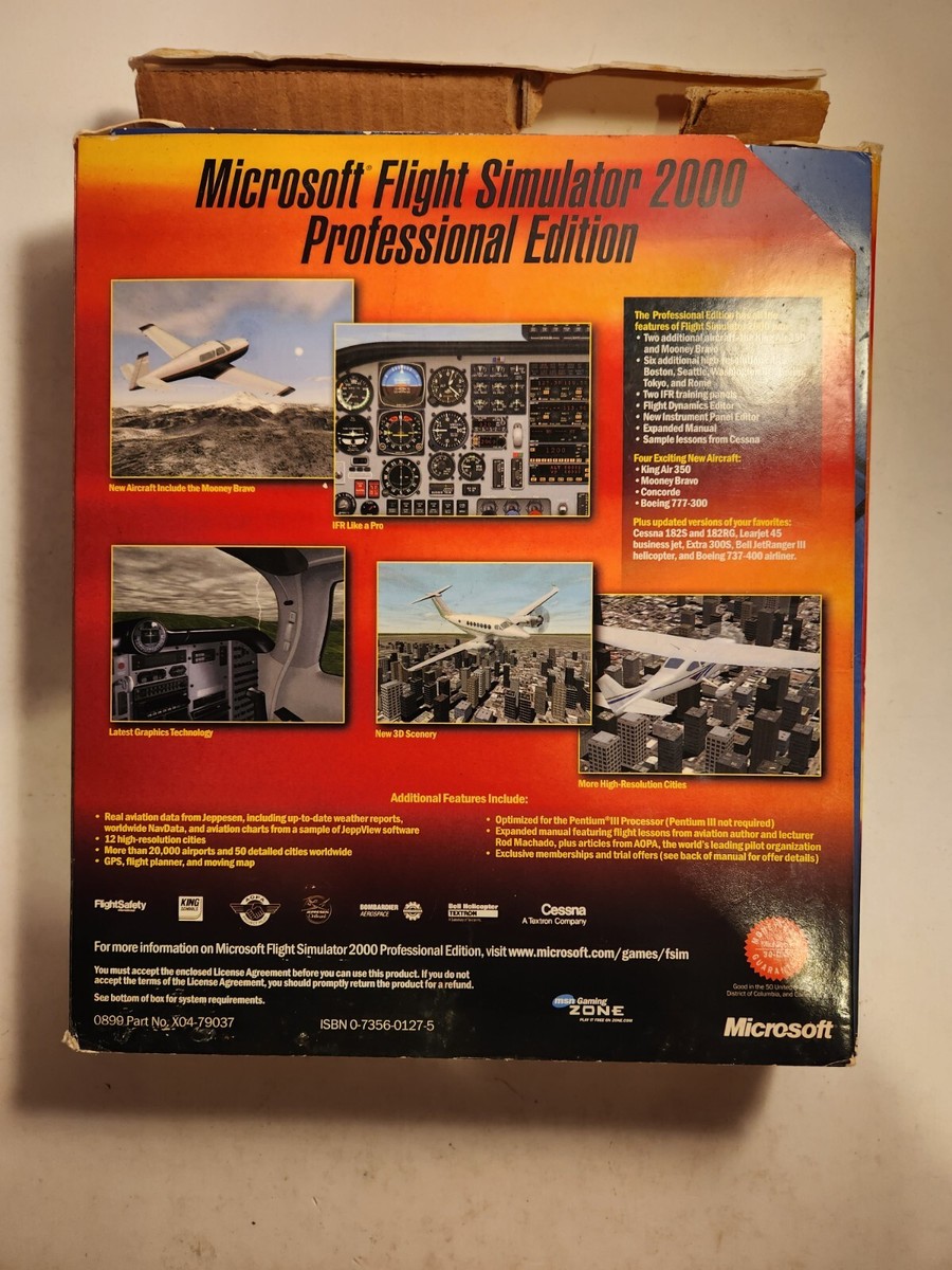 Microsoft Flight Simulator 2000 Professional Edition Big Box Microsoft Flight Simulator 2000 Professional Edition Big Box