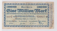 1 Million Mark Banknote City of Sonneberg 14.08.1923 (121282)
