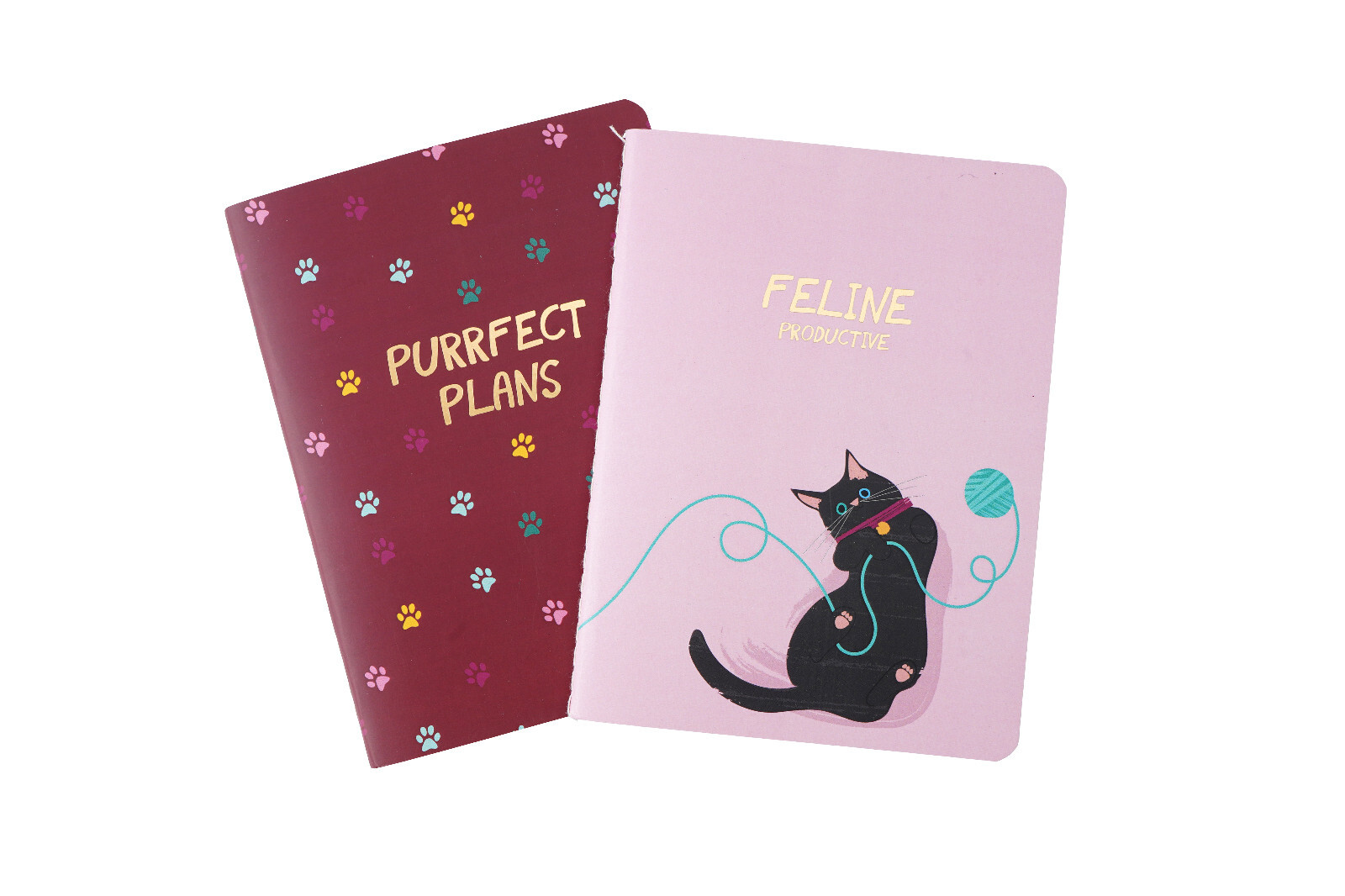 2 Cat notebooks Cats A6 notebook set PURRFECT PLANS Feline Productive kitty cats