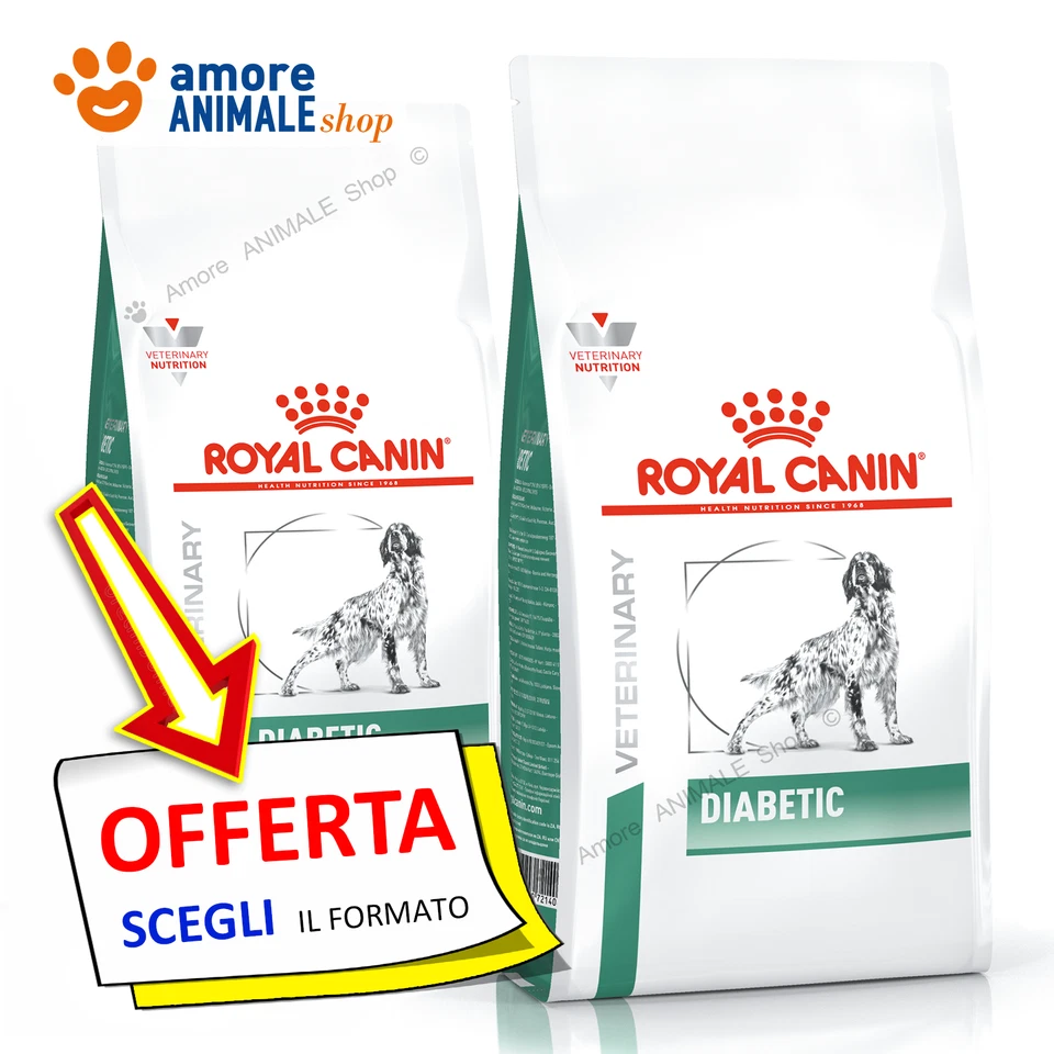 Royal Canin Dog → Veterinay DIABETIC 1,5 / 7 / 12 kg - Crocchette Cane, Cani