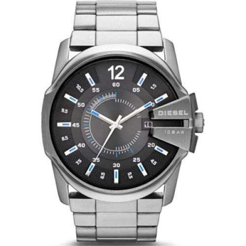 DIESEL DZ1643 BLACK BLUE ACCENT DIAL STAINLESS STEEL MEN S