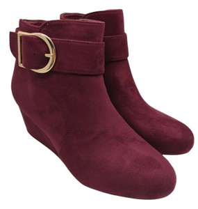 womens maroon booties