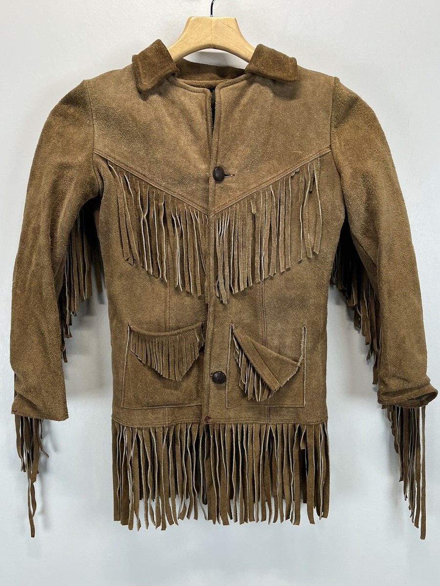 小物 KMRii leather fringe tie-die stole Vintage Kids Jo-o-Kay Fringe Leather Jacket Western READ