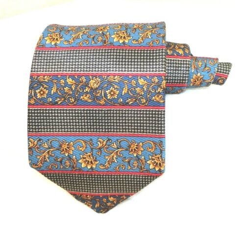Corbata para hombre Burberrys of London 100 % seda cosida a mano EE. UU. oro filigrana 58" de largo - Imagen 2 de 8