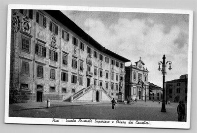 Pisa Italy 1943 Scuola Normale Superiore & Chiesa dei Cavalieri Postcard