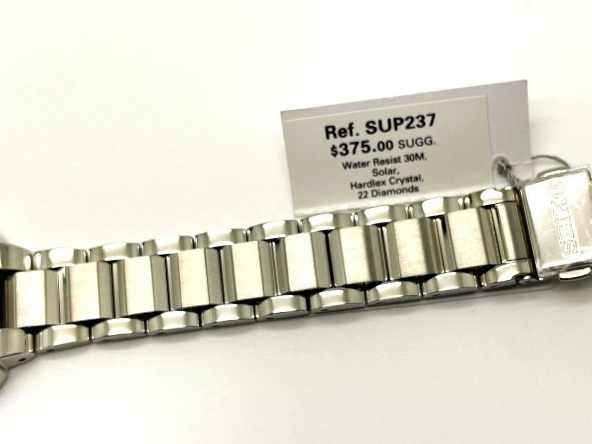 SEIKO LADIES V115-0BA0 22 DIAMOND NOT-WORKING SOLAR DRESS ANALOG WATCH SUP237 View 5