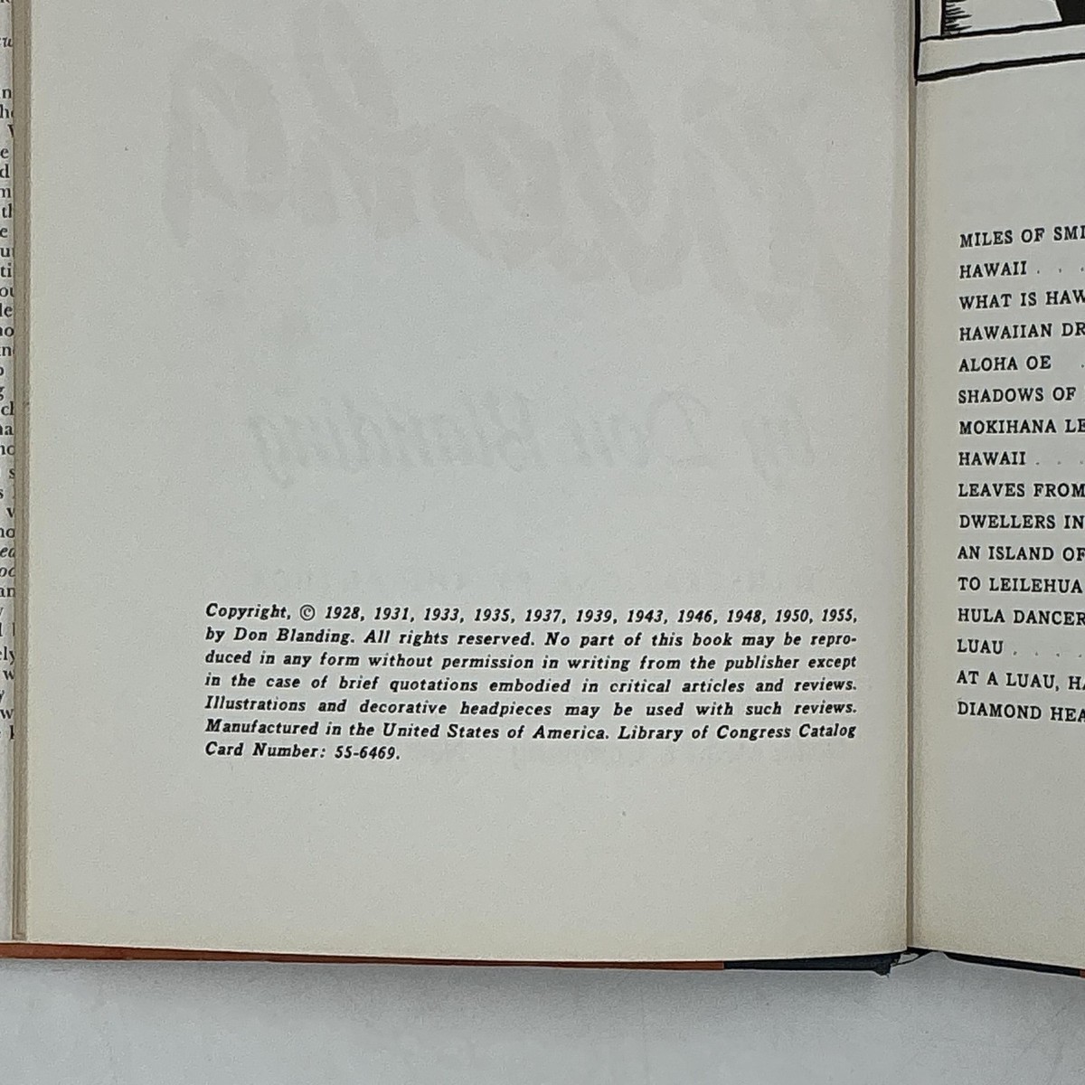 Vintage Hawaii Says Aloha Don Blanding Dodd Mead HC DJ 1955 Signed