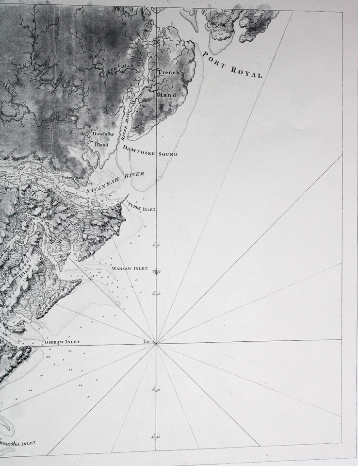 КАРТА БРИТАНСКОЙ КОЛОНИИ ГРУЗИИ 1780 ДЕПАРТАМЕНТ ВОЕННО-МОРСКОГО ФЛОТА США (1972) - Изображение 3 из 4