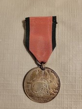 RARE MÉDAILLE OTTOMANE DINDE ARGENT (ÉMISSION SARDE) - 1855 AVEC RUBAN