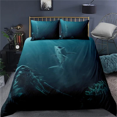 The Meg Megalodon Bettwäsche Set Anpassbar Bettbezug + Kissenbezüge 80x80 cm FN - Bild 1 von 2
