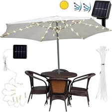 LED Solar Parasol Lights – Umbrella Fairy Light Garden Patio Table – Outdoor