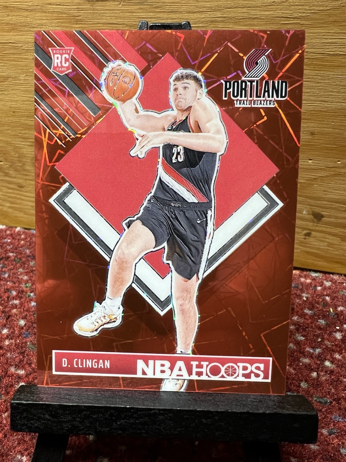 2024 NBA Hoops Tribute Premium Red Lazer Prizm /99 Donovan Clingan #293 Rookie