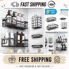 EUDELE Adhesive Shower Caddy 5 Pack Stainless Steel No Drill Organizer