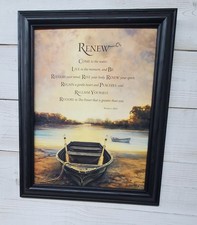 Bonnie Mohr "Renovar" canoa albergue lago NUEVO enmarcado 12x16 cuadro de pared decoración del hogar