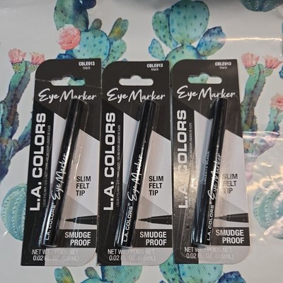 L.A. Colors Eye Markers Liquid Eyeliner  CBLE913 Black Lot Of 3 In Box