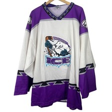 Indianapolis Ice Hockey Jersey Men's XX Large Purple White Polar Bear Logo