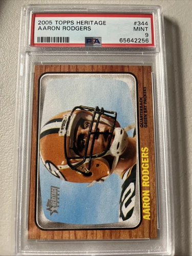 2005 TOPPS HERITAGE #344 AARON RODGERS ROOKIE RC PSA 9