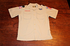 Boy Scouts of America BSA Youth Shirt Tan Large Vented Poly Microfiber Soft