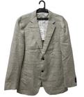 SUITSUPPLY size 56 - XL Beige Men WOOL LINEN SILK Blazer HAVANA PATCH HL