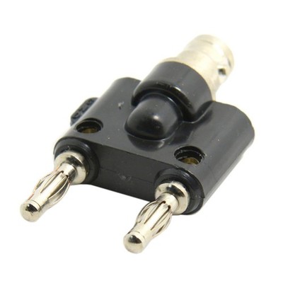 BNC Female Jack to Dual Banana Plug Pin RF Splitter Adapter Connector