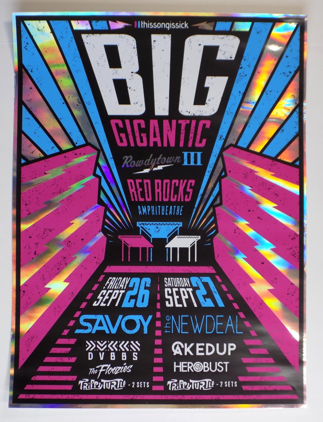 Rowdytown III Concert Poster Red Rocks 2014 Savoy New Deal Show