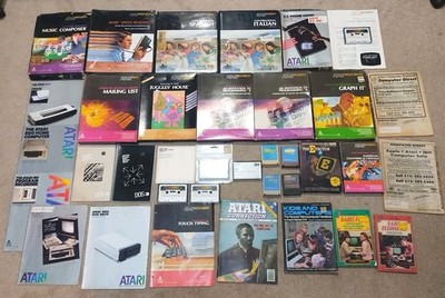 HUGE Atari 400/800/XL/XE Collection Lot Games, Software Programs, Manuals & More