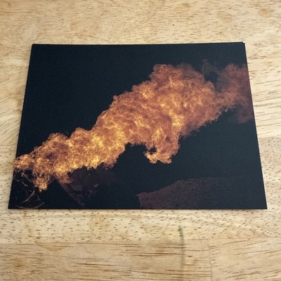 Gas Being Flared Burning Oil Wells Kuwait Desert Postcard 6x4