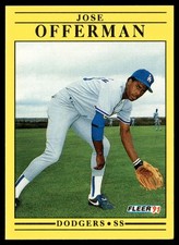 1991 Fleer Jose Offerman Los Angeles Dodgers #216
