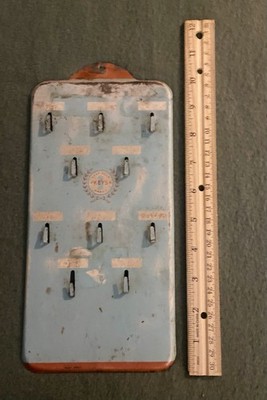Old Metal Key Hanger- Handy Kitchen Wall Key Hanger Holder Blue Red