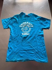 Vintage University of Hawaii Aqua T-Shirt Size Large 100% Cotton Made in USA