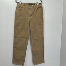 VTG Women's Eddie Bauer Brown Tan Corduroy Natural Fit Pants Sz 14 Stretch NWT