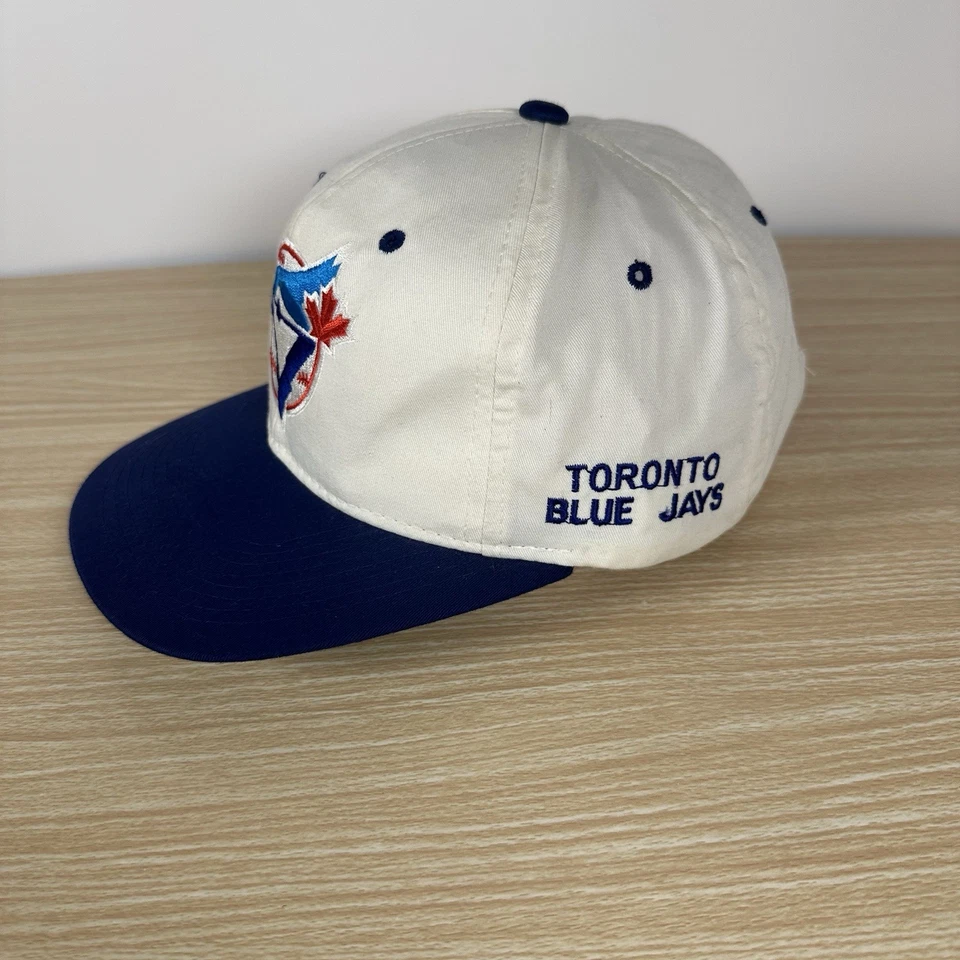 Gorra de béisbol vintage de los 90 Toronto Blue Jays Starter Strapback Hat crema azul marino MLB Foto 4 de 4