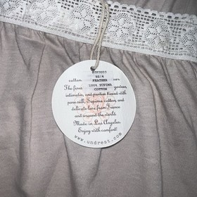 undrest NWT Vintage Lingerie Taupe Supima Cotton White Lace Camisole L AUTHENTIC