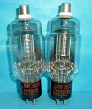 2 Cetron JAN 3B28 Half Wave Rectifier Tubes Tested Good