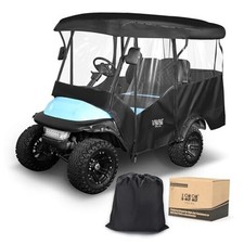 4 Passenger Golf Cart Enclosure - Universal Golf Cart Cover black 86" Roof Fit