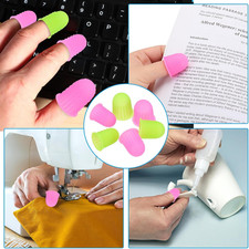Rubber Finger Tips, 15 Pack Silicone Thumb Fingertip Protector Finger Cots Co...