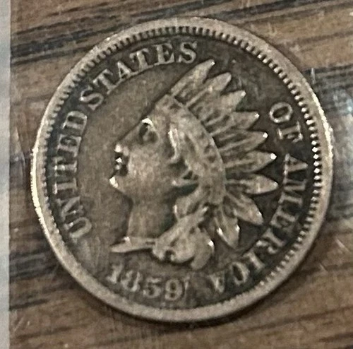 1859 Indian Head Penny Small Cent Better Grade - Fine US Coin