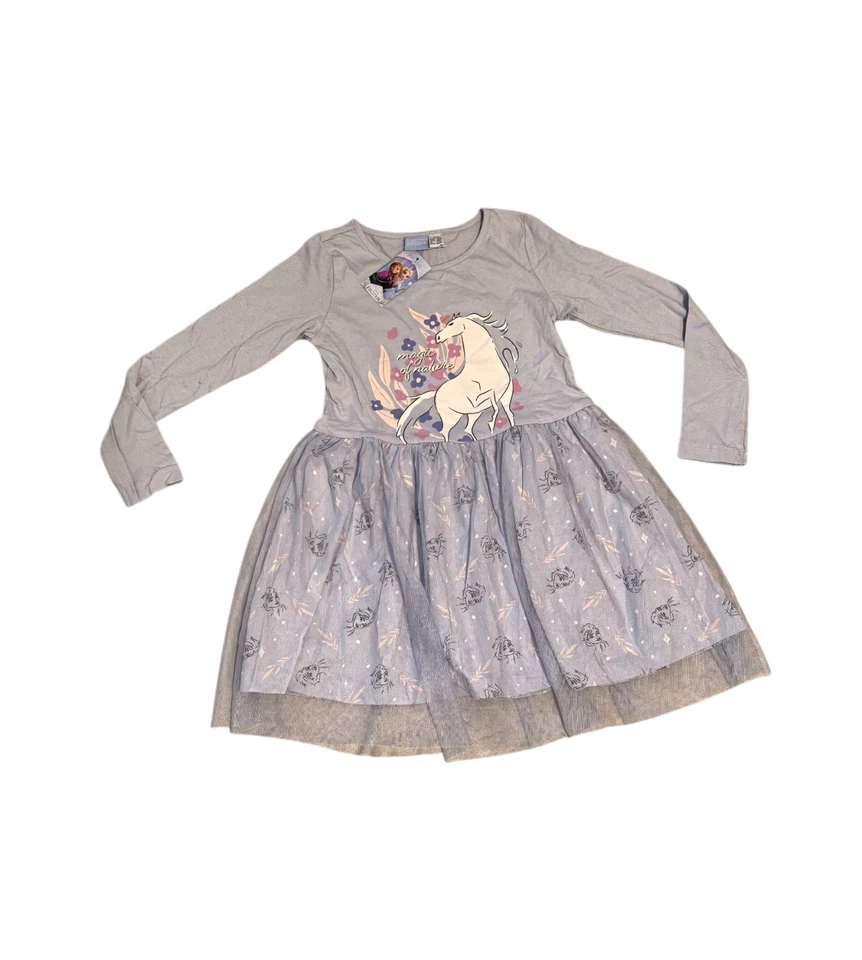 DISNEY Frozen Elsa Kleid Tüllkleid Mädchen mit Baumwolle Tüll 122 bis 128