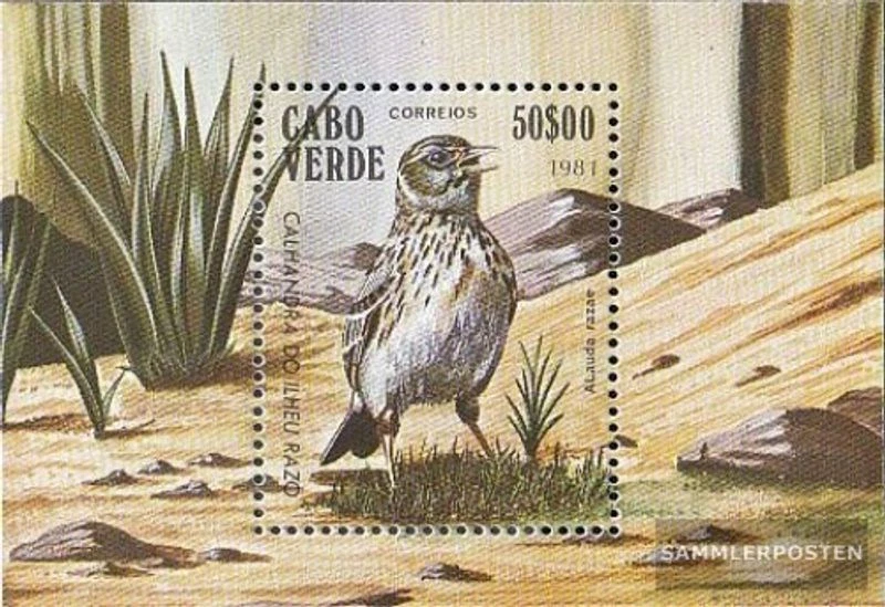 Cabo Verde Bloque 4 (compl.edición) nuevo con goma original 1981 Aves - Imagen 1 de 1