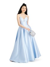 SPEECHLESS Womens Light Blue Back Spaghetti Strap Dress 11