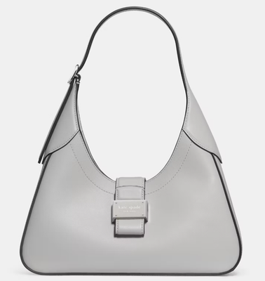 Kate Spade Nouveau Platinum Gray Leather Small Shoulder Bag KL542