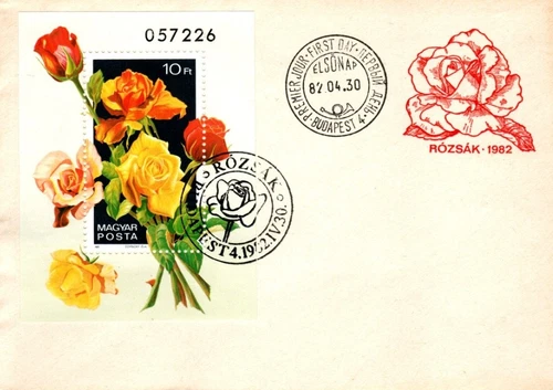 HUNGARY-1982. FDC S/S - Roses / Flower  MNH!Mi:Bl.156.