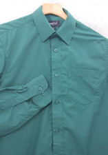 Omega Italy Men's Classic Regular Fit Long Sleeve Solid Button Up Dress Shirt S