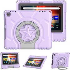 Case for 8in Tablet - Shockproof Kid-Proof Cover with Handle Stand, Light Purple