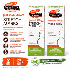Palmer  s Cocoa Butter Massage Cream for Stretch Marks 4.4 oz/125g, LOT OF TWO