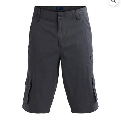 32 Men's George Below the Knee Messenger Cargo Shorts Charcoal Sky 14'' Inseam