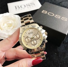 Hugo Boss Men's Gold-Plated Stainless Steel Watch Quartz Movement