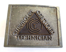 Vintage Chevrolet Certified Technician Belt Buckle Made In USA RJR