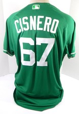 2022 Detroit Tigers Jose Cisnero #67 Game Issued Green Jersey St Patricks 48 6